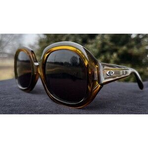 Christian DIOR Optyl Vintage Designer Aviator Sunglasses Oversize Germany Brown